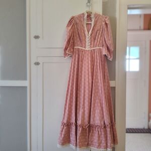 Women's GUNNE SAXX Inspired Handmade Dress Size 6 Dusty Rose Pink Cottagecore